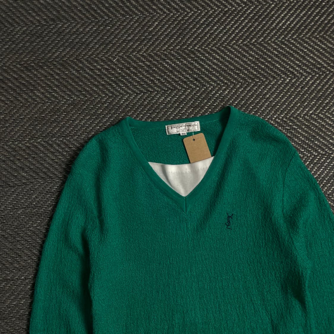 90s 입생로랑 아카이브 YSL 자수로고 미니멀 니트o 4720 상품이미지4