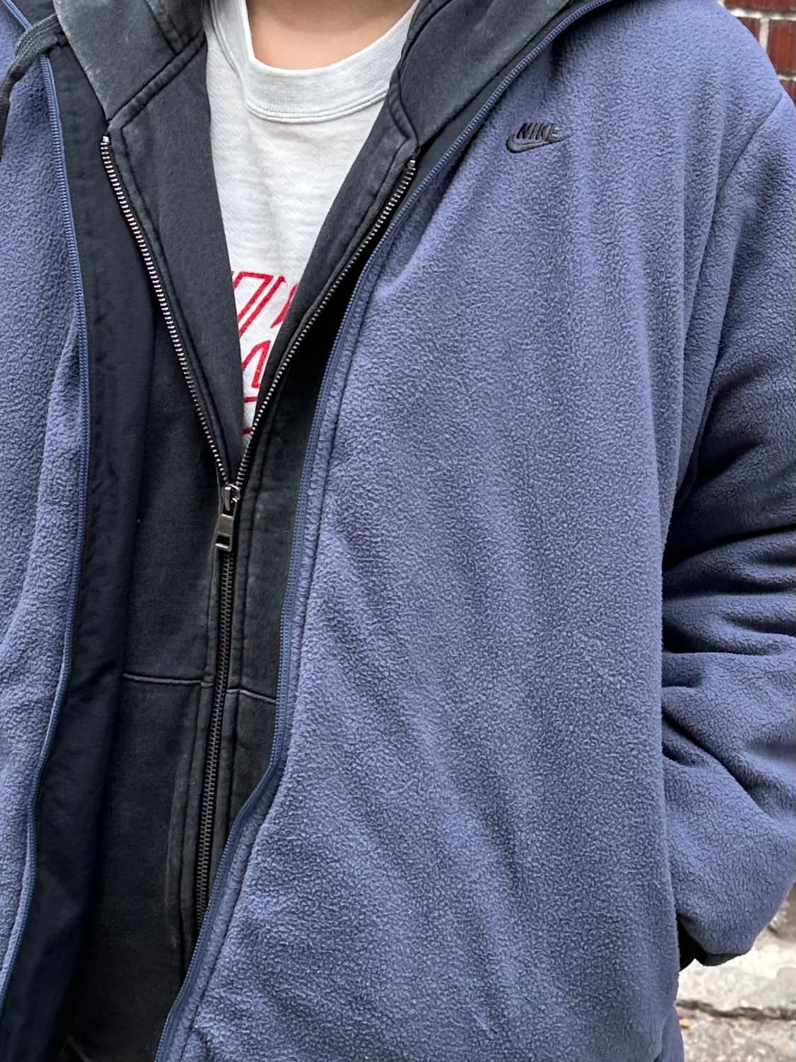 나이키 리버시블 바막 나이키 맨투맨 버카루 후집 흑청 팬츠 코디세트 상품이미지5