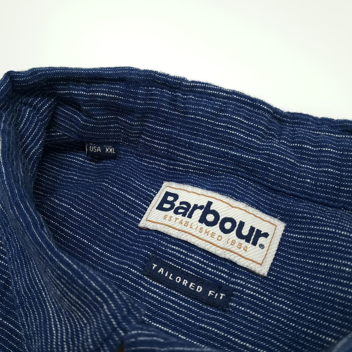 CN674 2XL 바버 인디고 슬럽 스트라이프 긴팔 셔츠 남방 상품이미지4