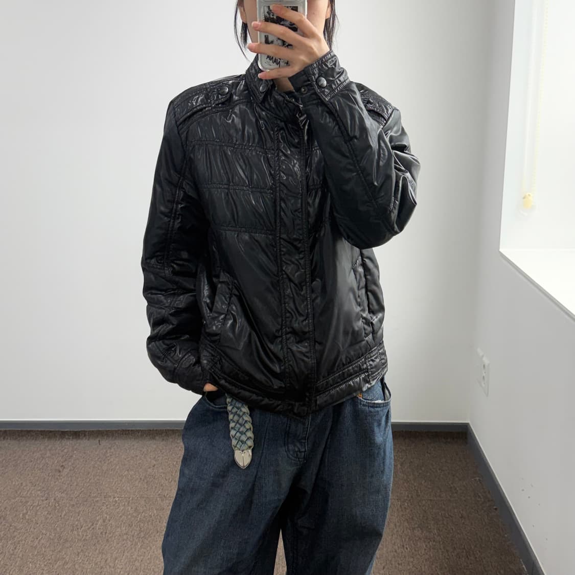 VonDutch 본더치 블랙 글로시 점퍼 상품이미지1