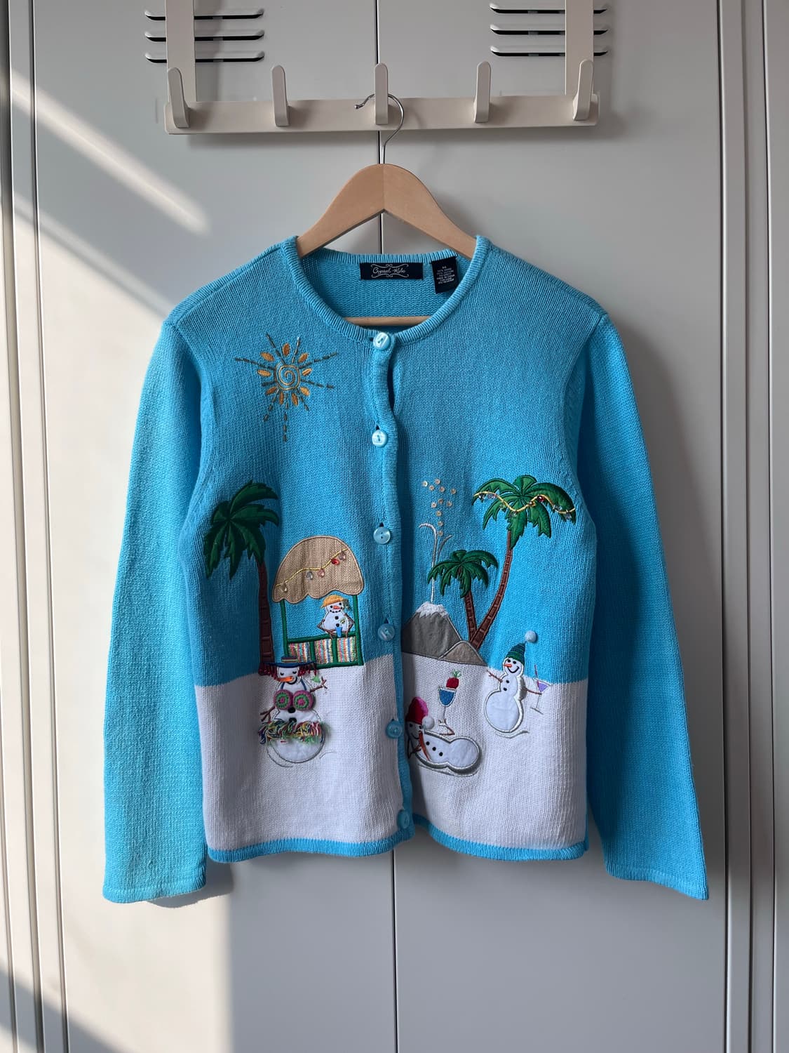 Crystal kobe 눈사람 여름휴가 풍경 니트 가디건  상품이미지3