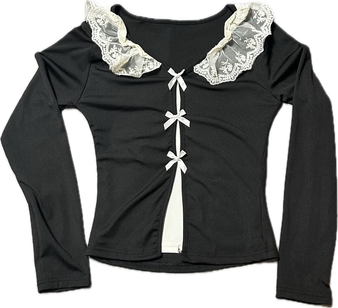 빈티지 레이스 이너 블랙 롱슬 상품이미지1