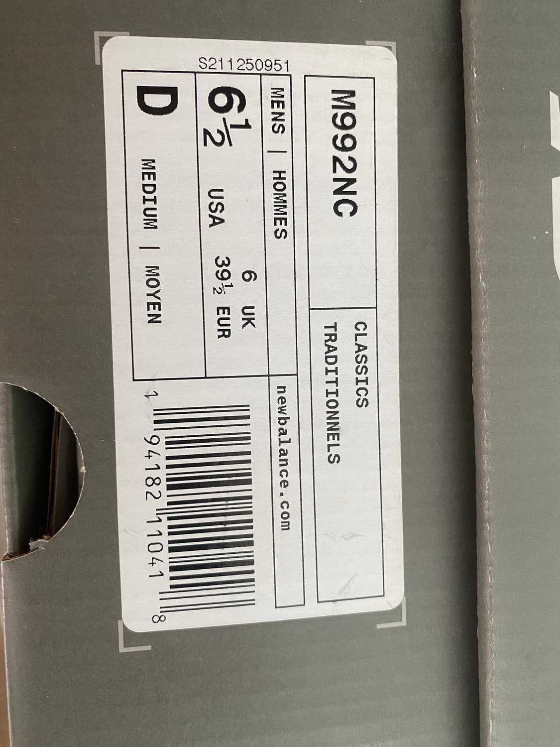 뉴발란스 M992NC 화이트실버 245 상품이미지5