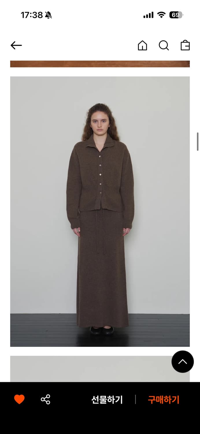 체 Das Wool Knit Skirt - Brown 상품이미지2