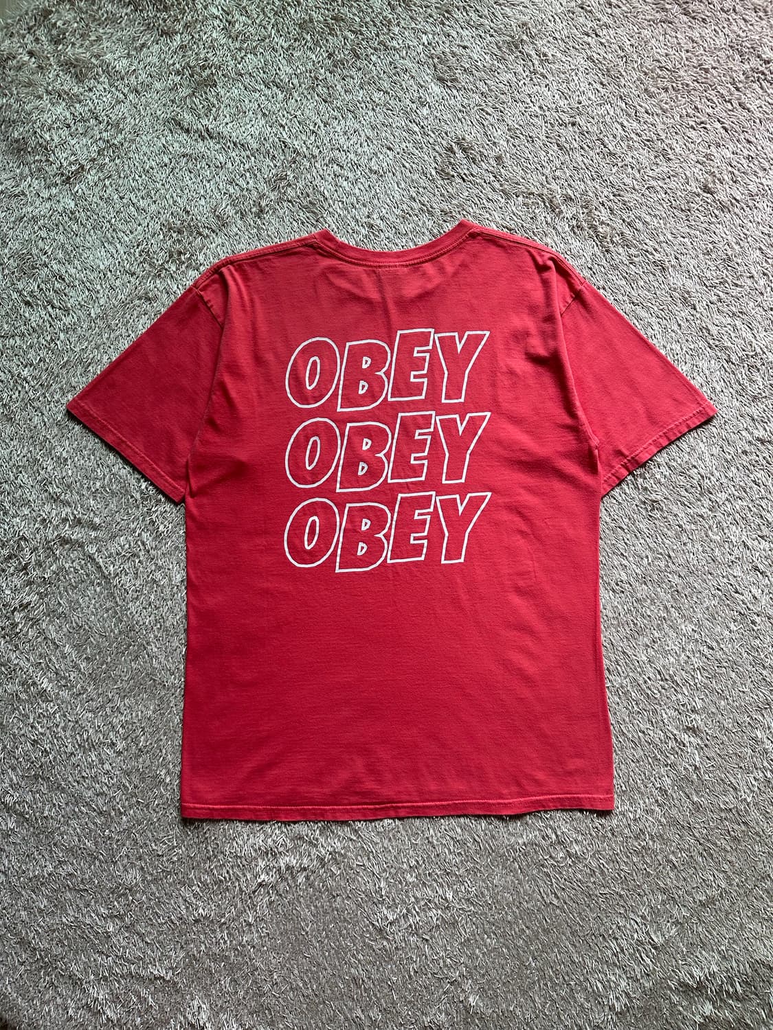 오베이 OBEY 점블드 아이즈 반팔 티셔츠 핑크 L 상품이미지1