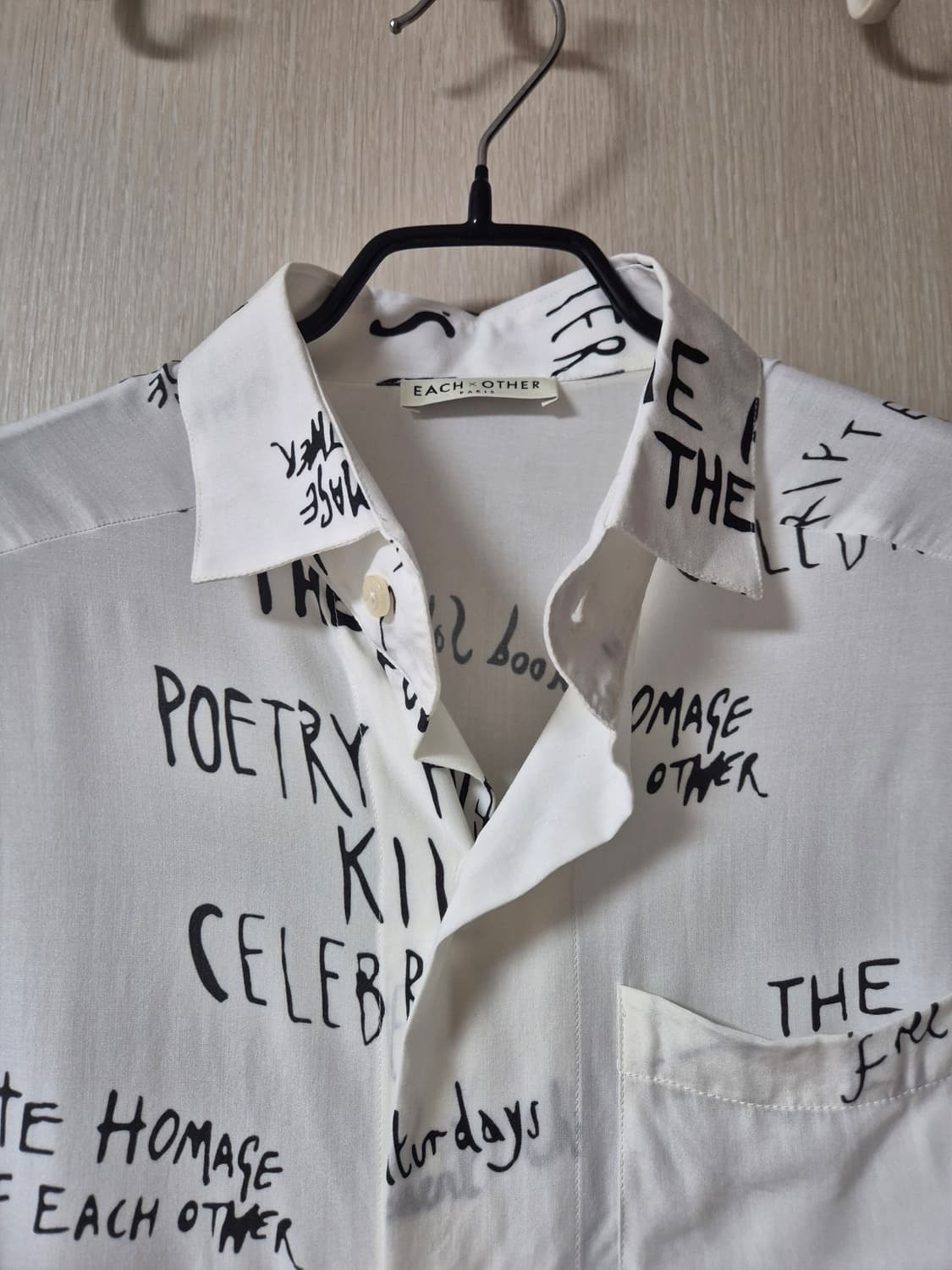 EACH X OTHER 이치아더 프린트 셔츠 화이트 스몰 블라우스 상품이미지5