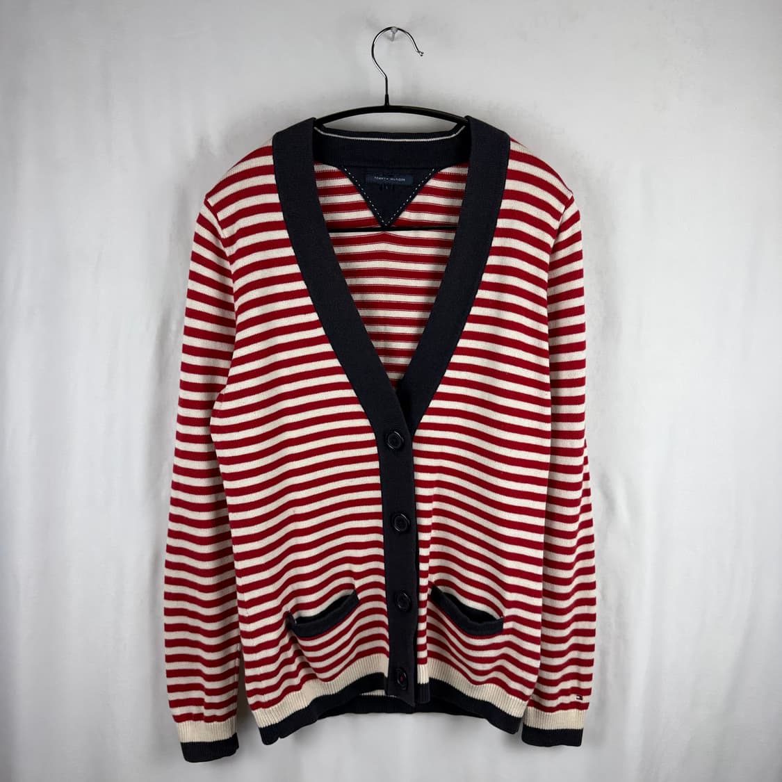 (무료배송)L) 타미힐피거 우먼스 스트라이프 브이넥 가디건 상품이미지2