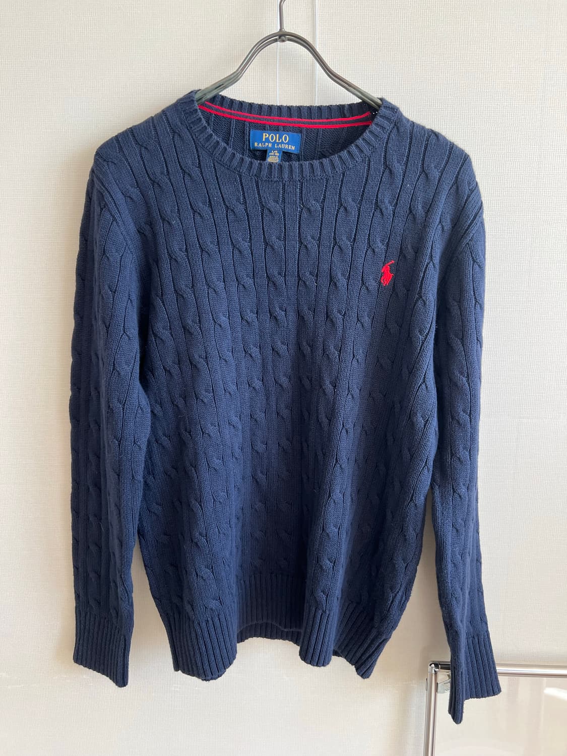 POLO  RALPH  LAUREN 네이비색 케이블 니트 상품이미지1