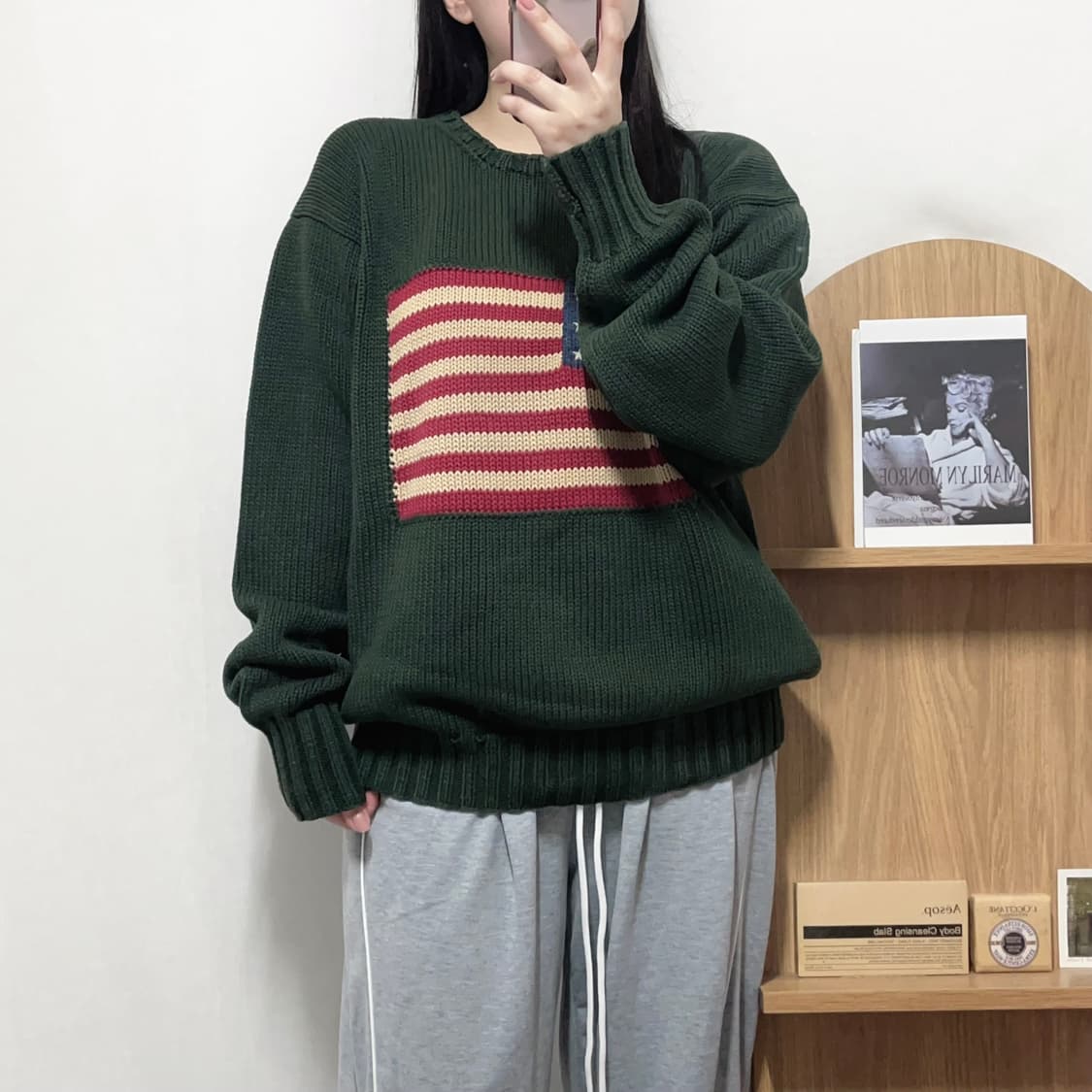 [정품] 폴로 딥그린 성조기 짜임 니트 [ L ] 상품이미지2