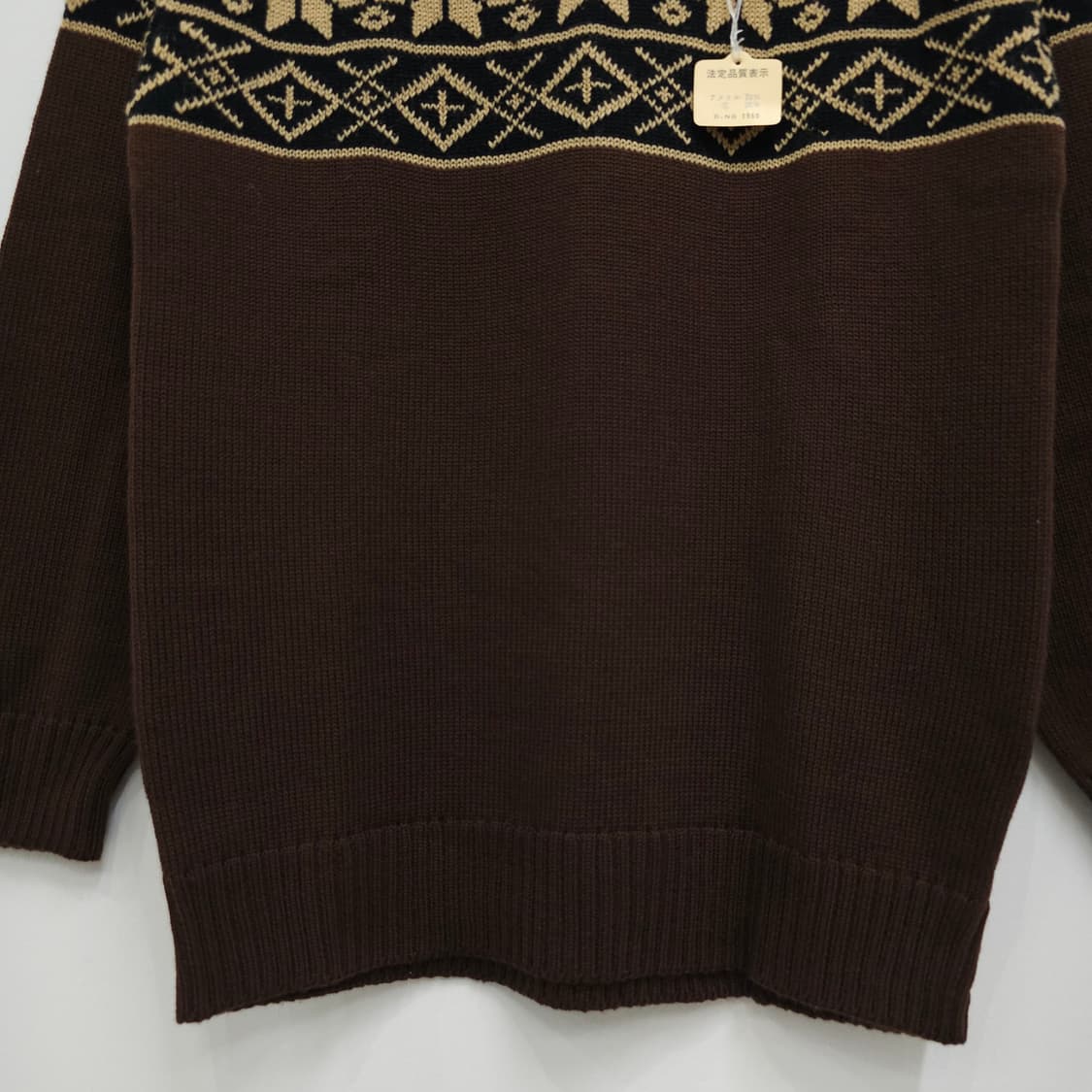 브라운 노르딕 패턴 터들넥 니트 일본빈티지 상품이미지3