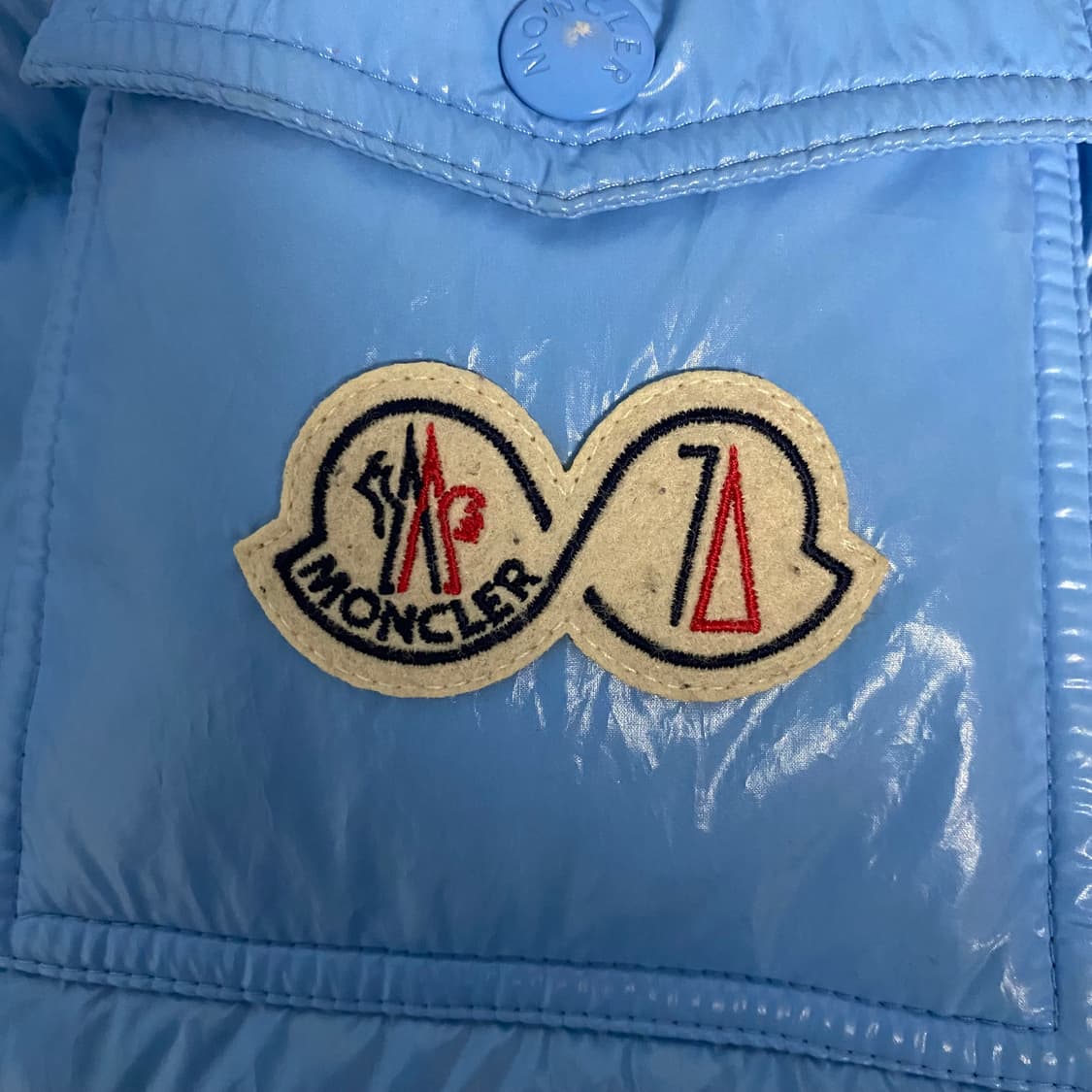 [4] 몽클레어 몽클레르 마야 70 쇼트 다운 자켓 스카이 블루 상품이미지3