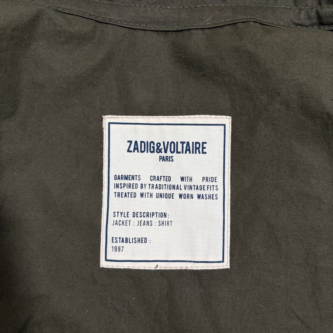 Zadig&Voltaire 카키색 야상자켓(XS) 상품이미지3