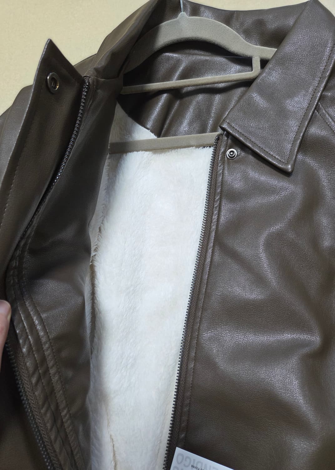 (월요일까지 할인)[새상품] 데일리쥬 가죽자겟 털 안감 상품이미지3