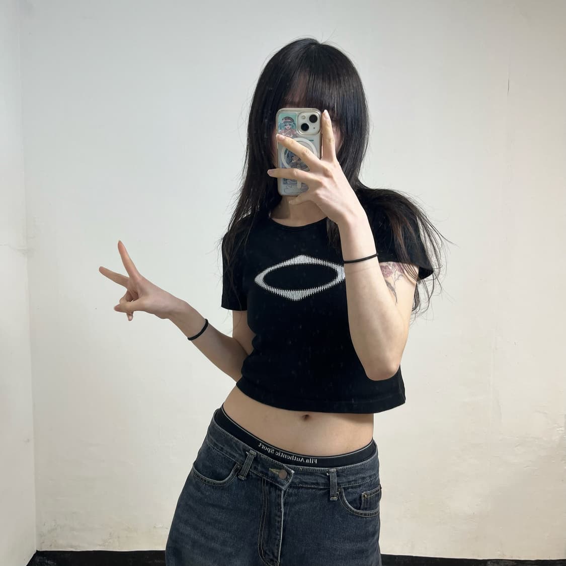 MISCHIEF black rhombus crop tee 상품이미지2