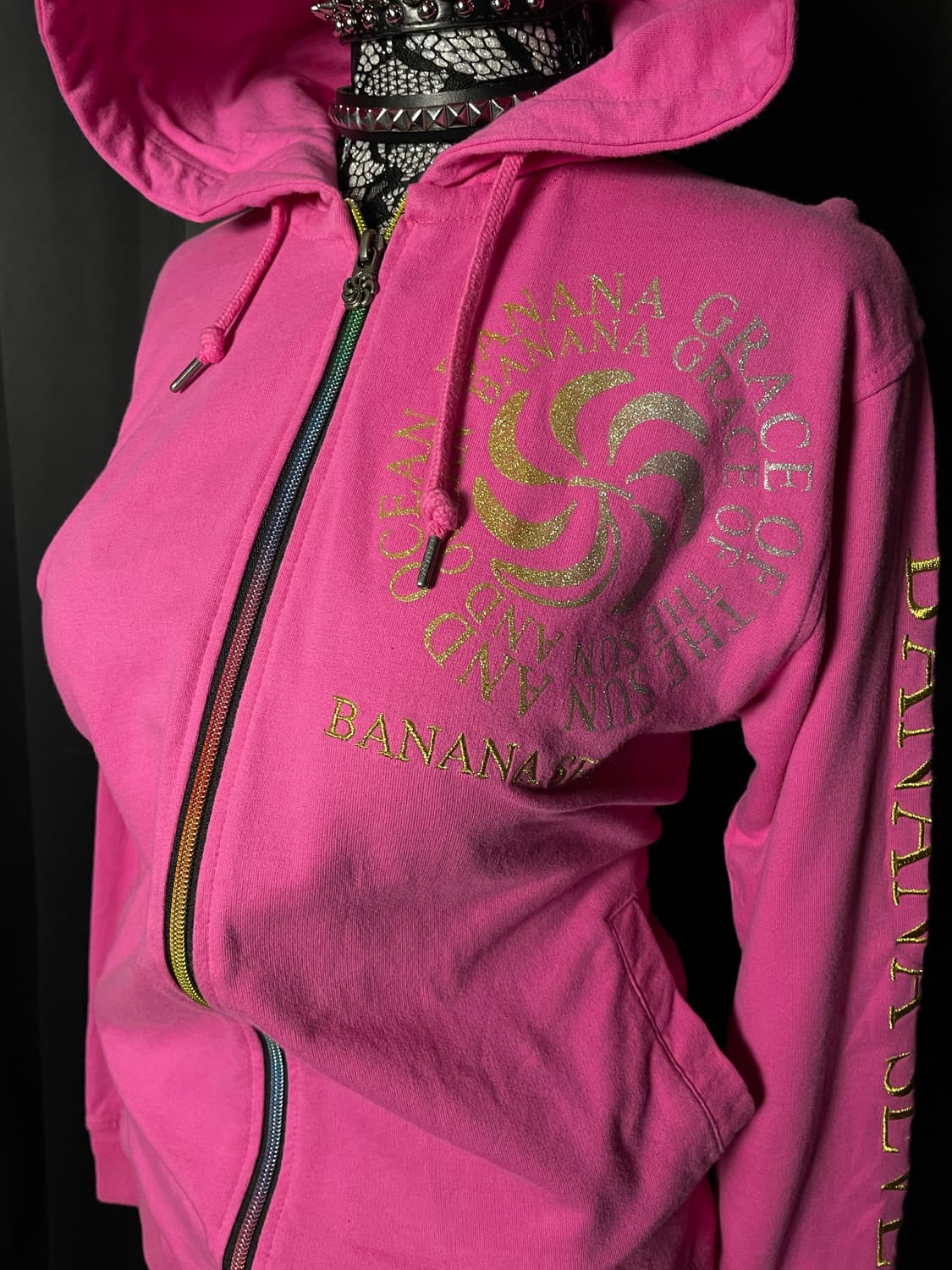 JPN 펑크 핑크 레인보우 지퍼 후드집업 상품이미지4