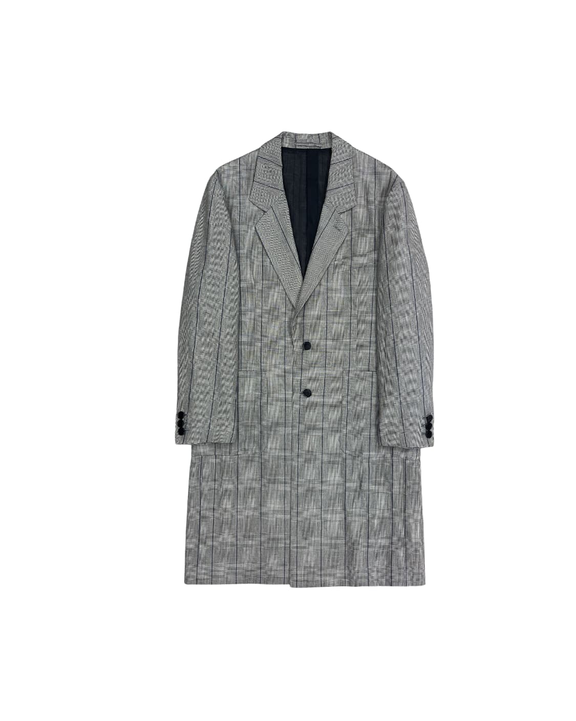 다이어트 부처 슬림 스킨 체크드 투 버튼 코트 상품이미지4