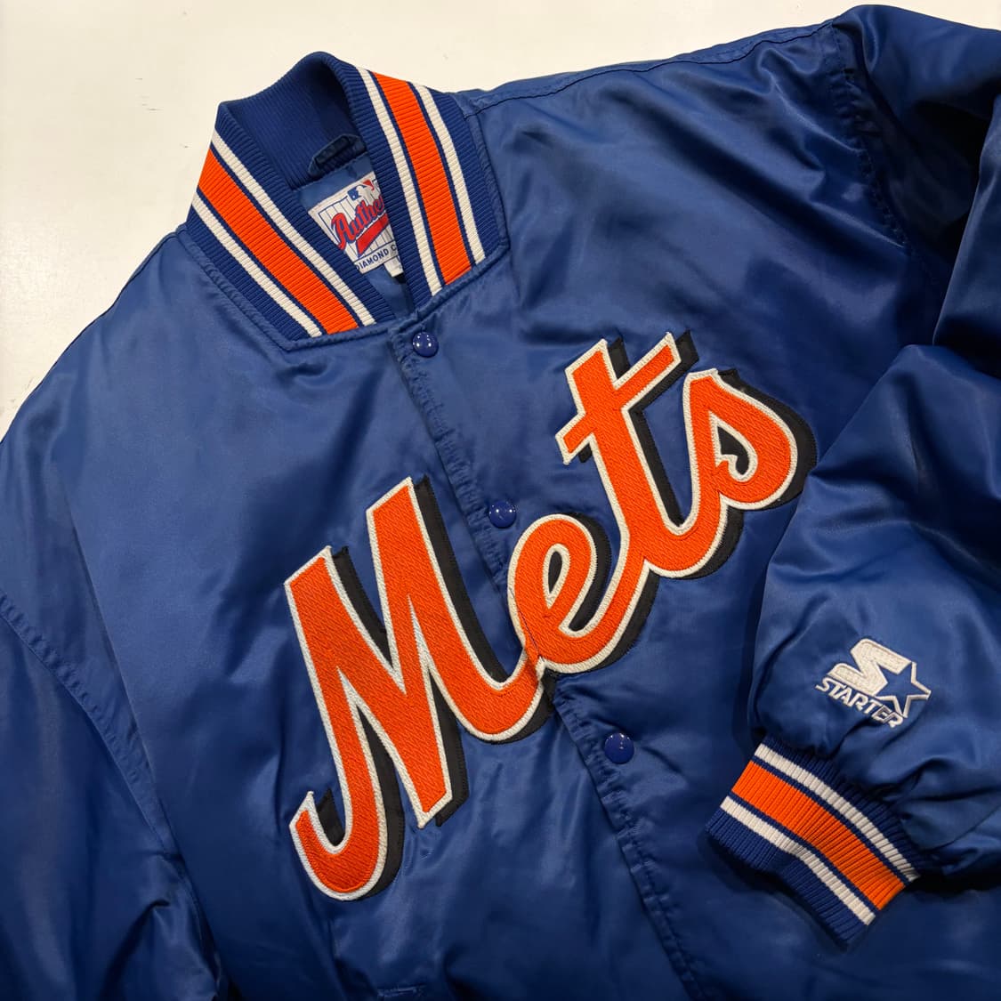 [L] 스타터 뉴욕 메츠 MLB 블루 야구 점퍼 자켓 C64 상품이미지3