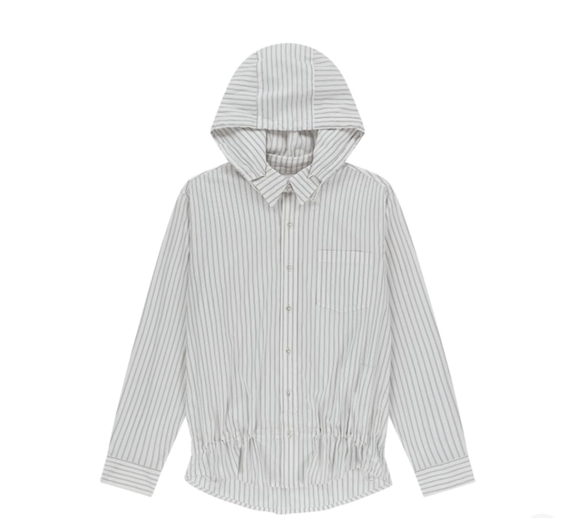 산산기어 스트라이프 후드 셔츠 화이트 1 사이즈 구해요 상품이미지1