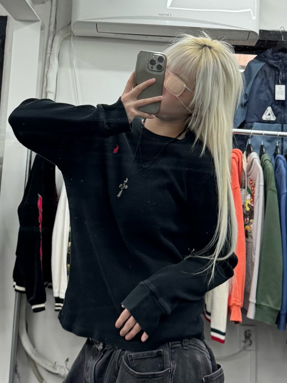 폴로 랄프로렌 블랙 와플 롱슬리브 상품이미지4