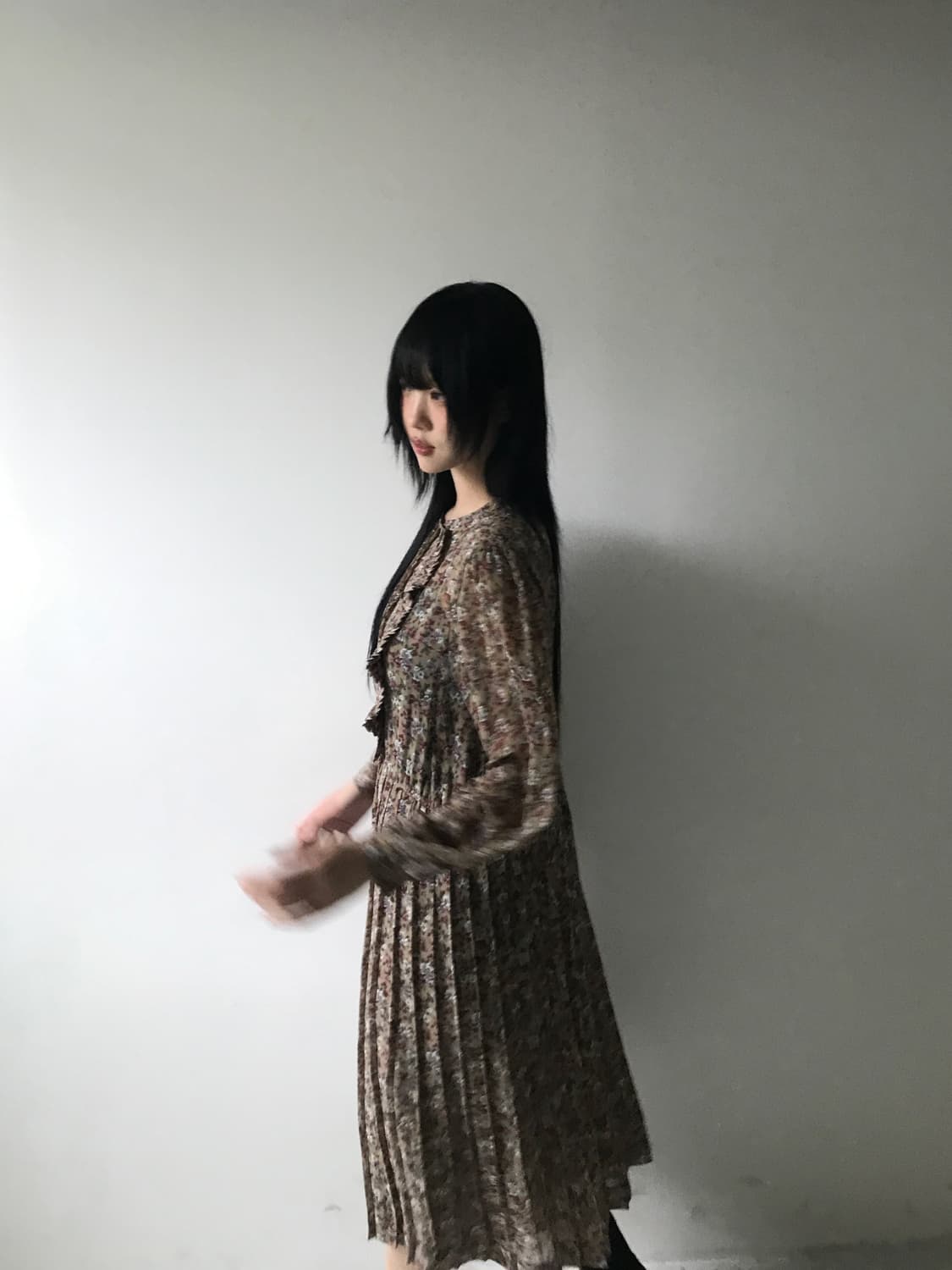 Ruffle collar pleats dress 상품이미지8