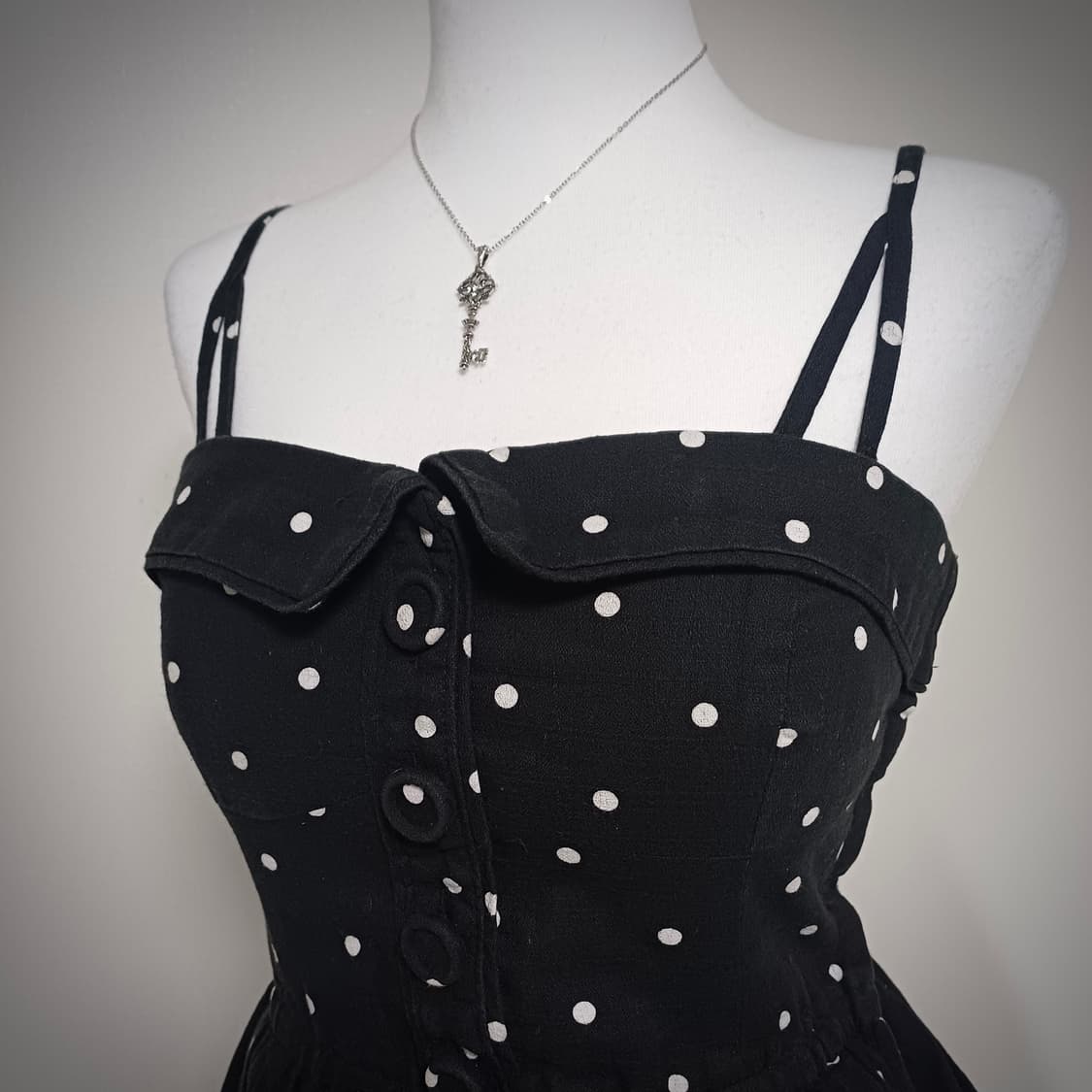 히메 갸루 도트 벌룬 원피스 상품이미지3