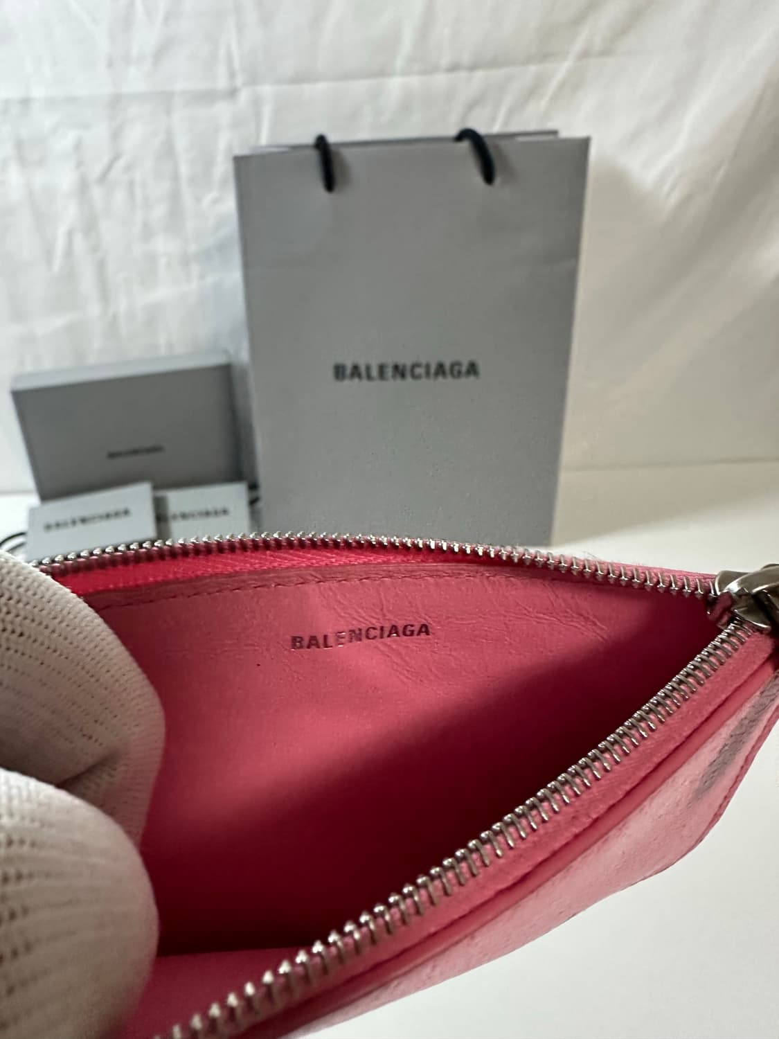 발렌시아가 지퍼 카드지갑 핑크 (OS) 상품이미지8