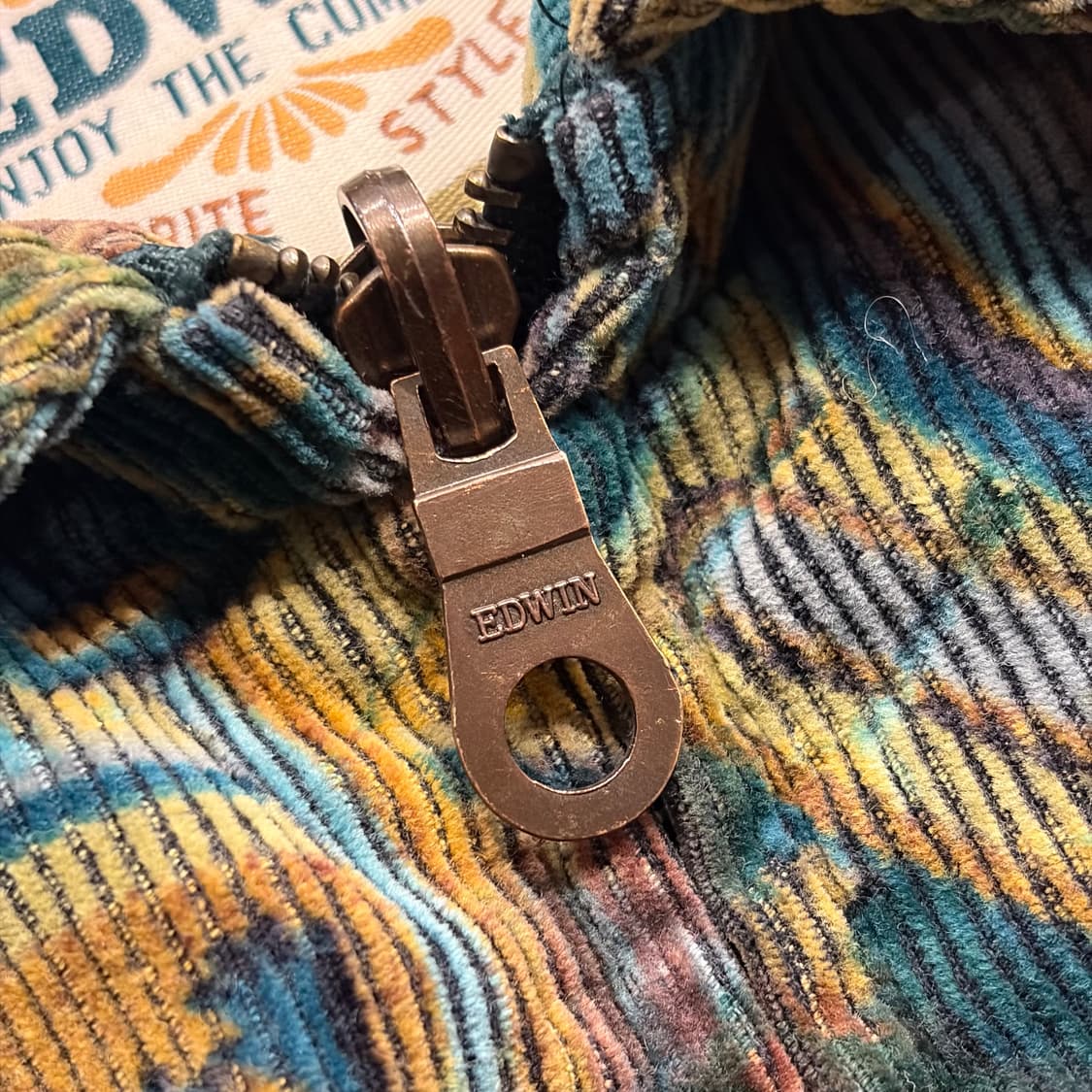 [95] EDWIN 에드윈 빈티지 패턴 코듀로이 블루종 자켓 B706 상품이미지5