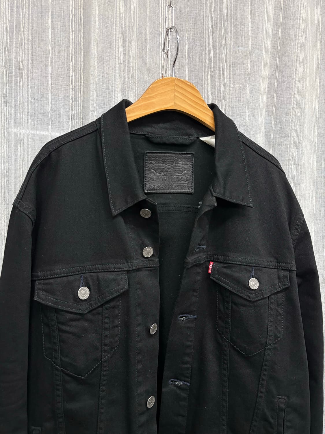 리바이스 블랙 데님 트러커 데님 흑청 자켓  상품이미지5