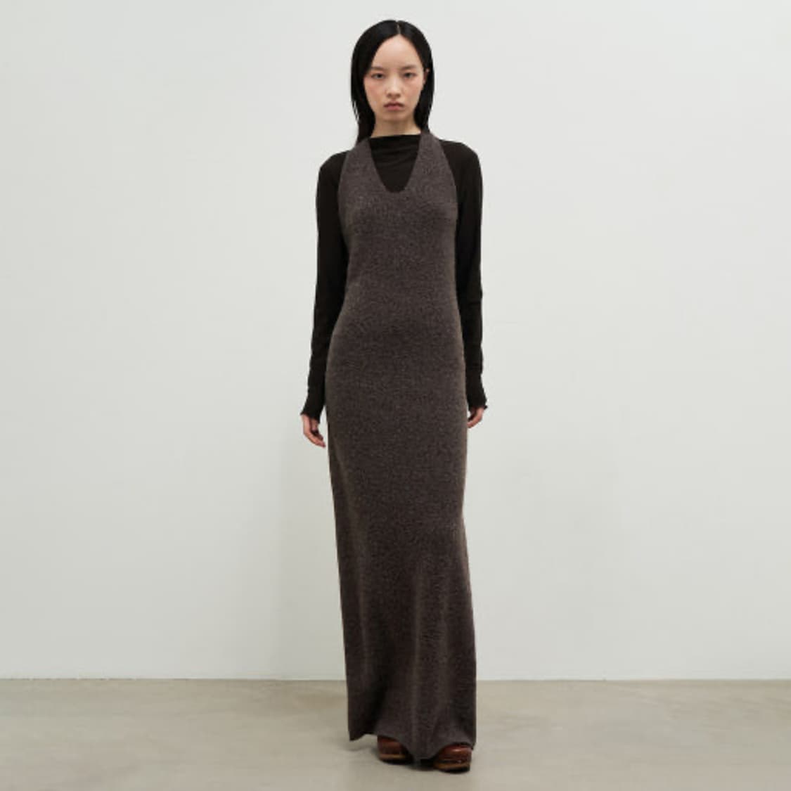 앙개 Llama Blend Long Dress Brown 상품이미지2