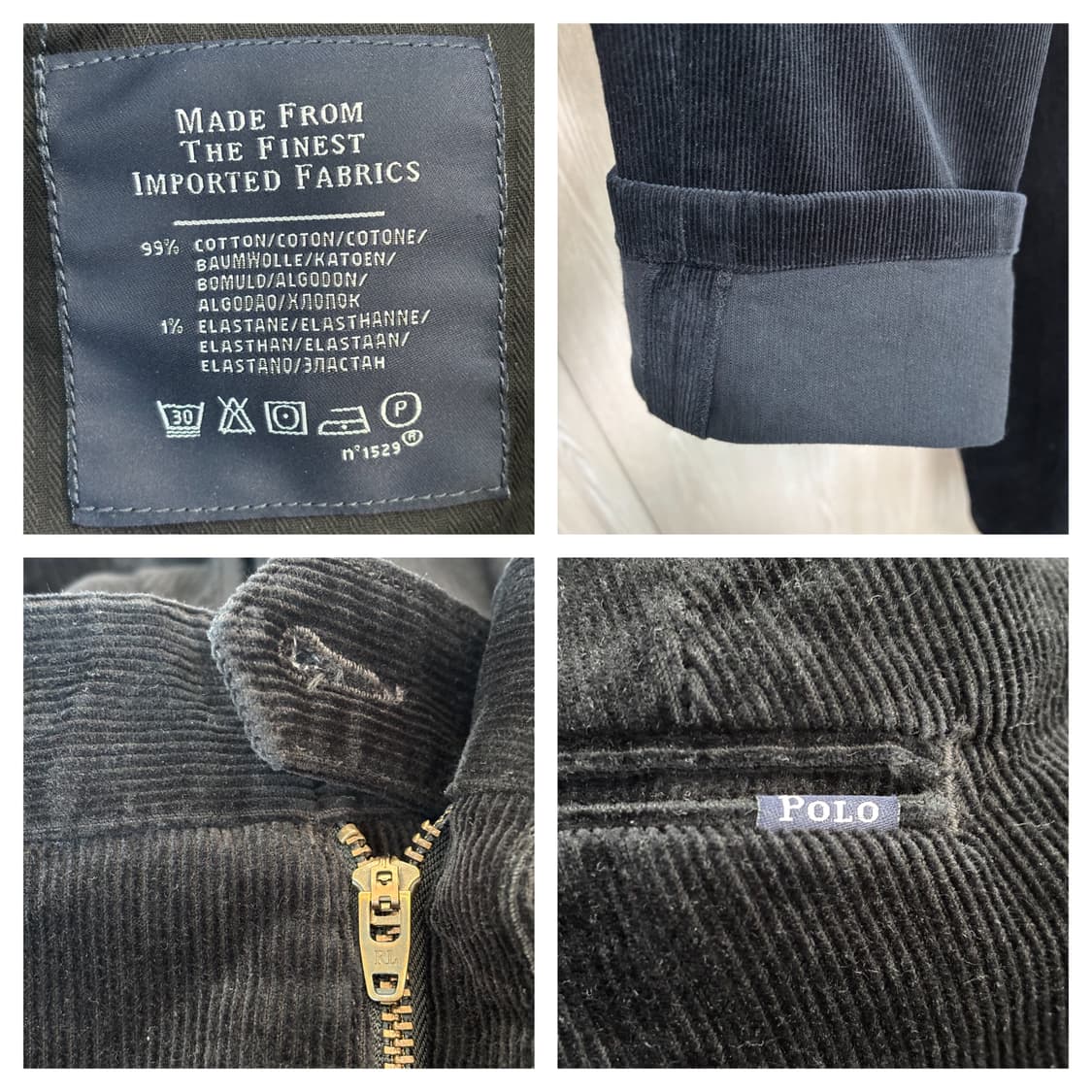 폴로 클래식핏 코듀로이 치노팬츠30"/블랙 상품이미지5