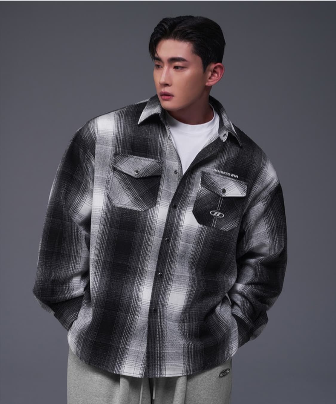 본투윈 26ss 플란넬 체크 셔츠 자켓 상품이미지4