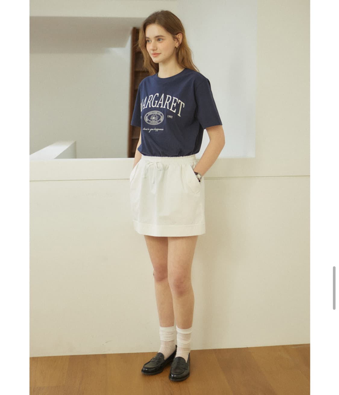 [ourhope] 아워호프 마가렛 엠브로더리 티셔츠 (navy) 상품이미지3