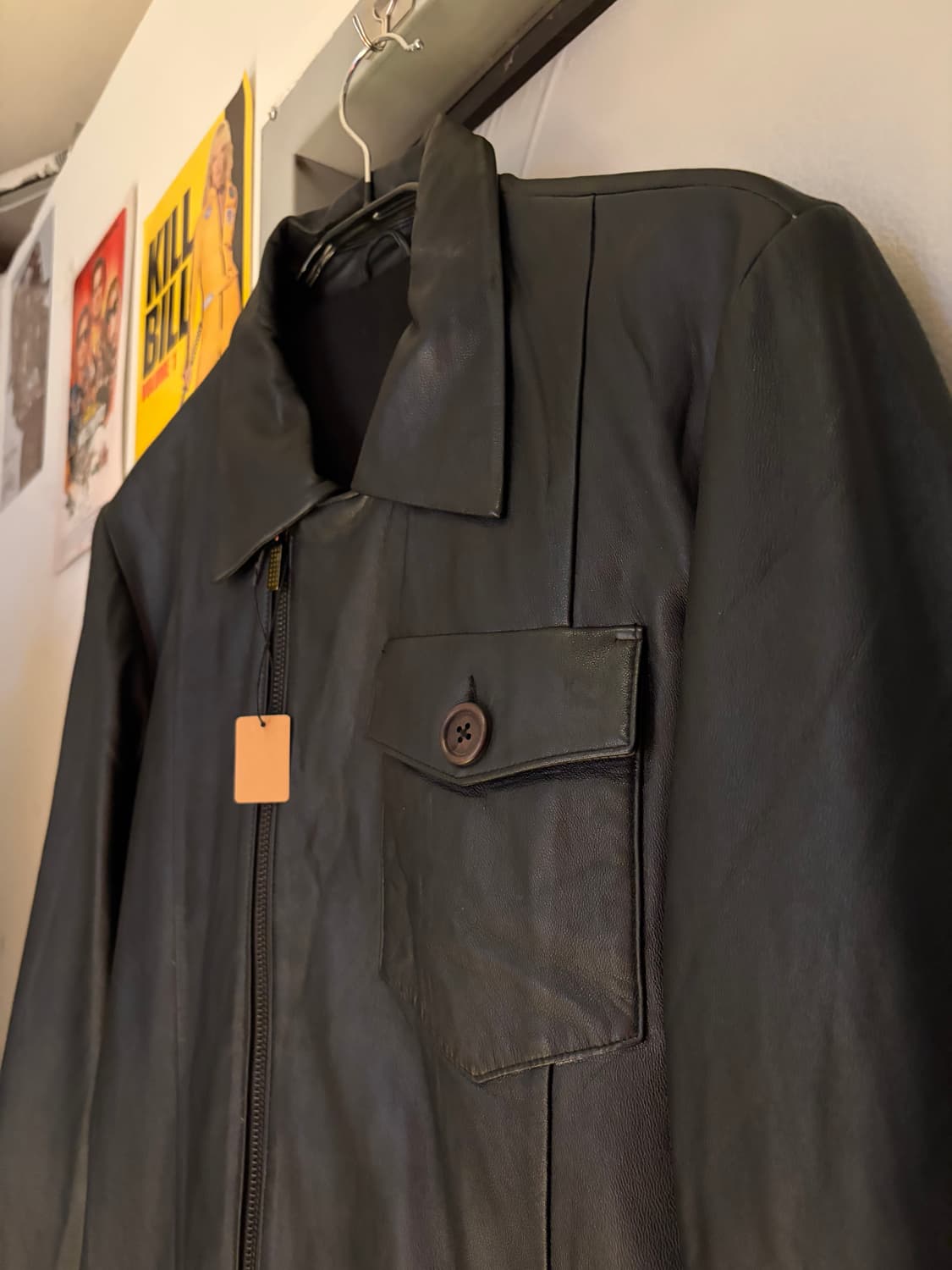 어시메트릭 원 포켓 양가죽레더자켓 상품이미지3