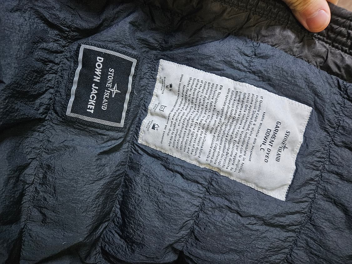 정품) 스톤아일랜드 가먼트 염색 다운 패딩 자켓 L사이즈 상품이미지4