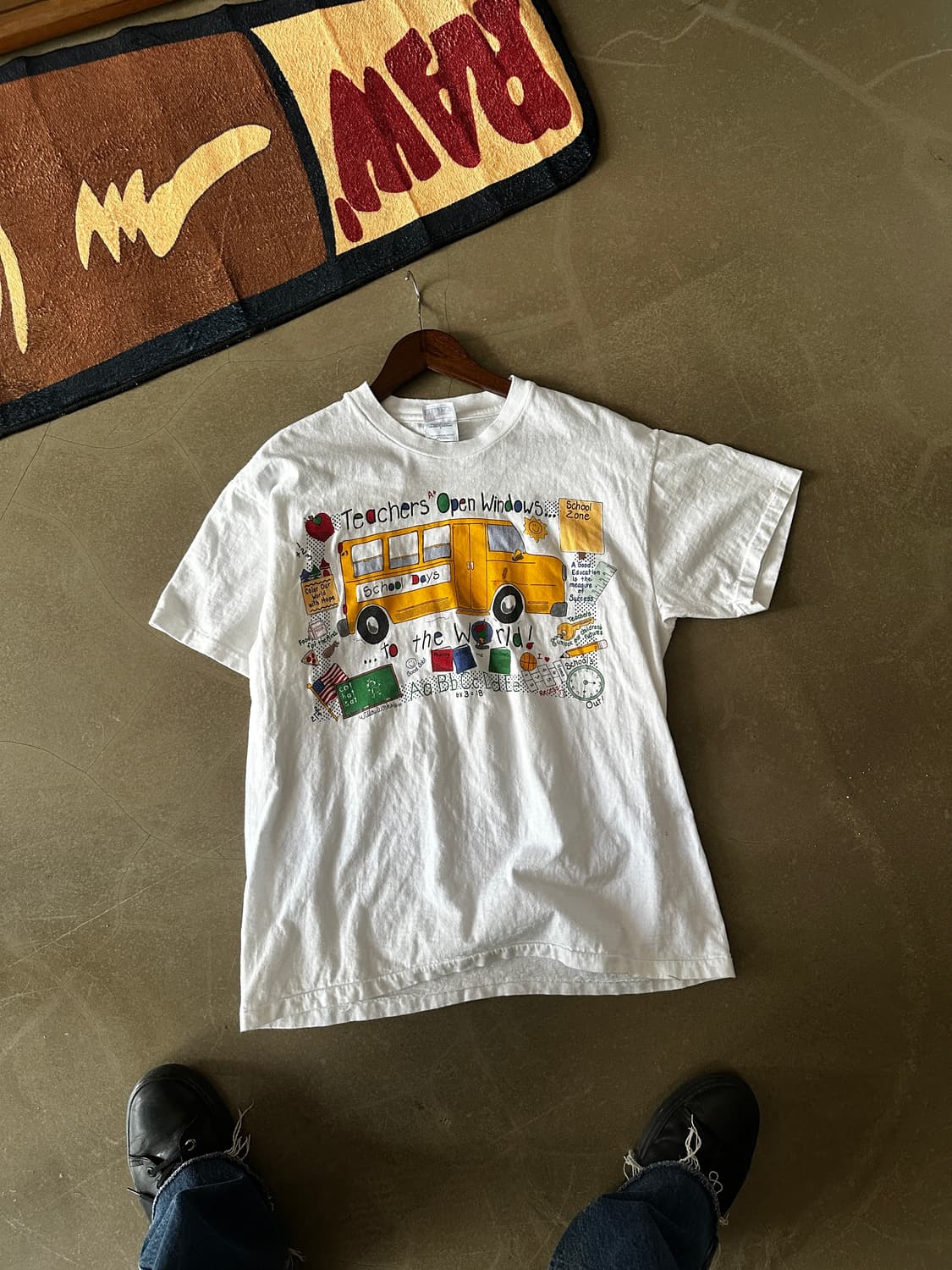 90s Hanes BEEFY-T USA 프린팅 티셔츠 상품이미지3