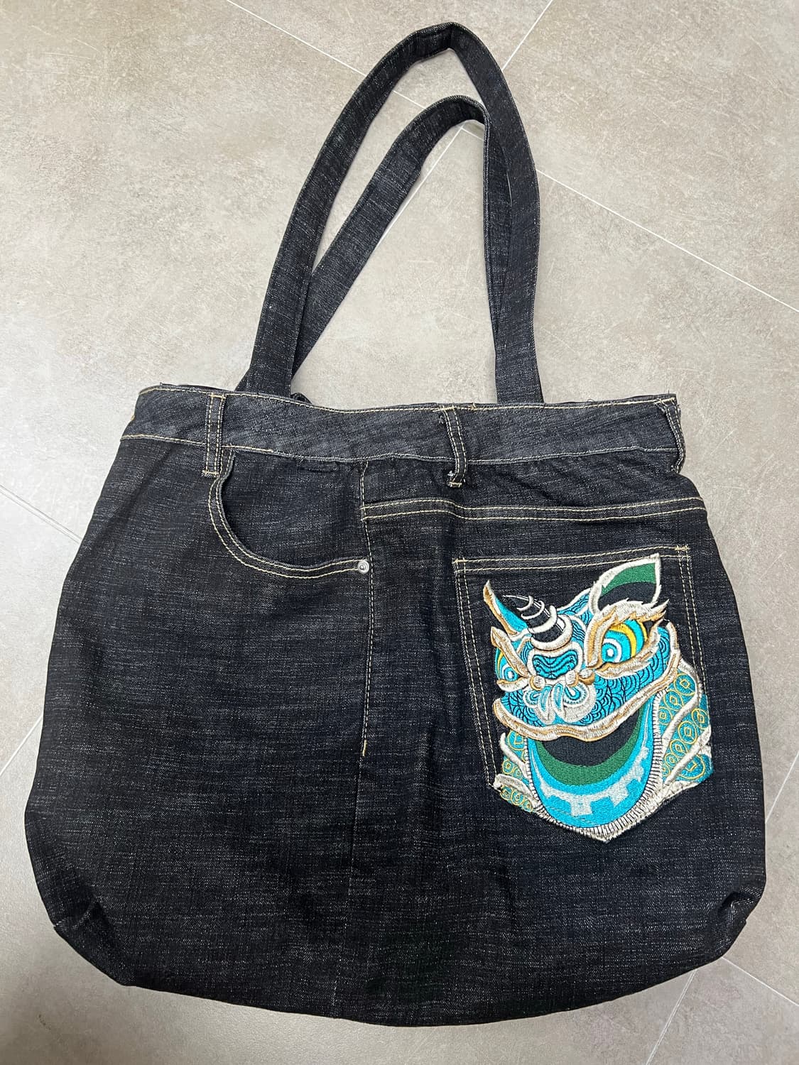 [Upcycling tote Bag] 오니자수 데님 업사이클 토트백 상품이미지2