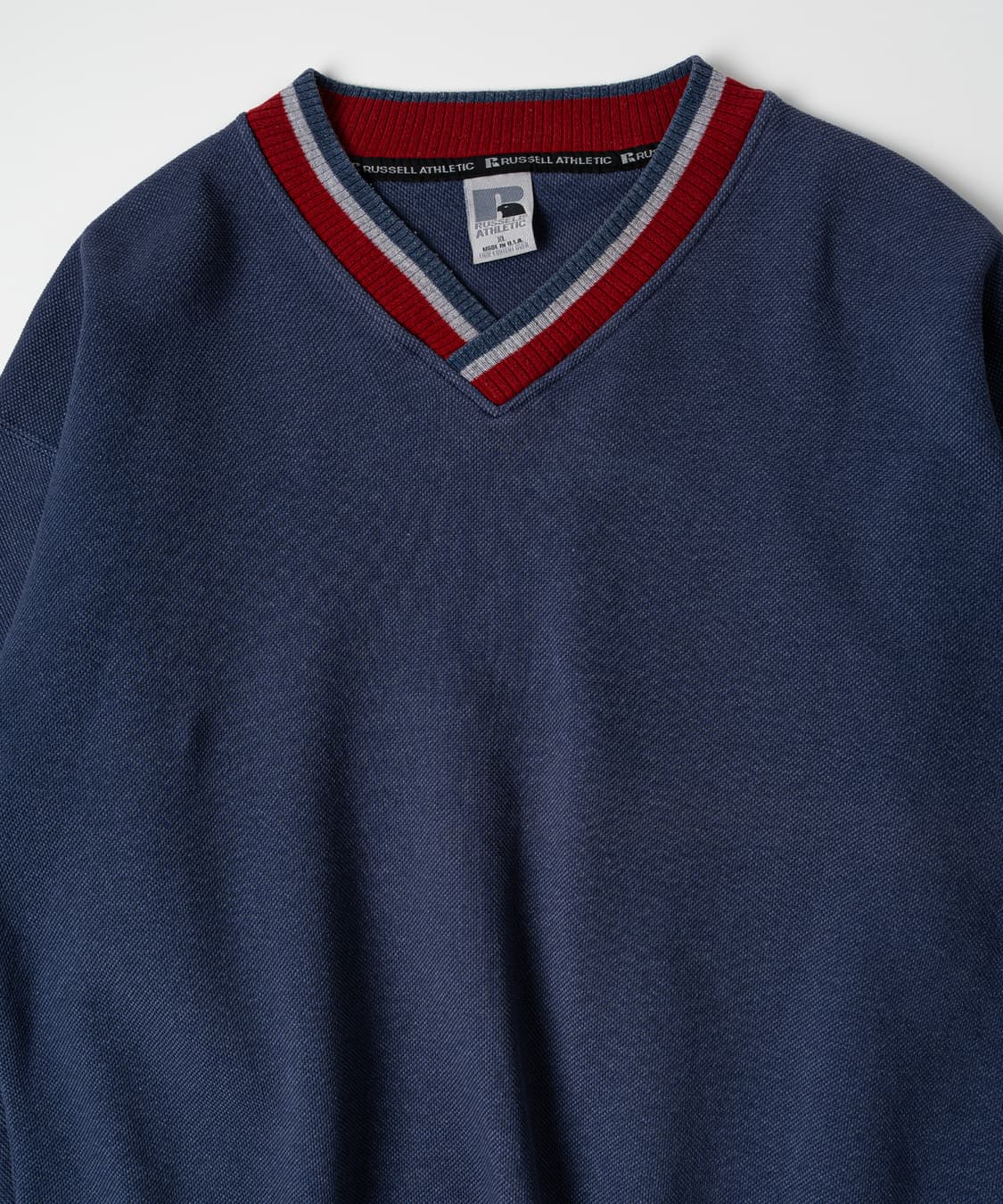 (110) 90's USA Made 러셀 브이넥 스웻 상품이미지4