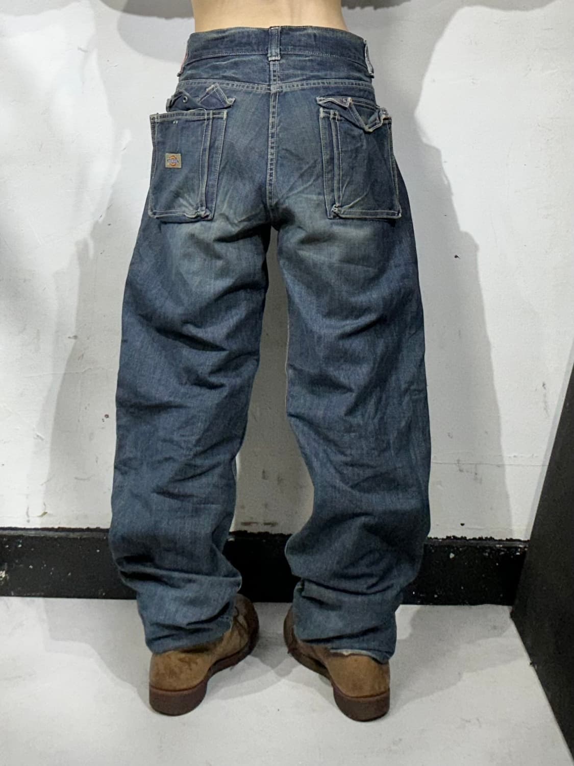 디키즈 진청 포켓 포인트 와이드 워크 팬츠 데님 청바지  상품이미지3