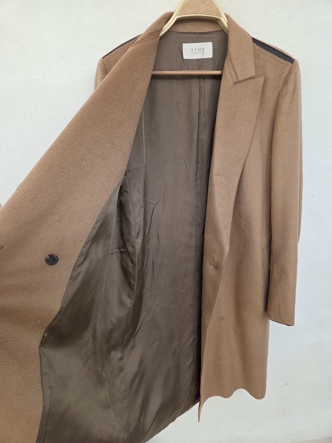 타임 포스트모던 카멜 더블 코트 상품이미지3
