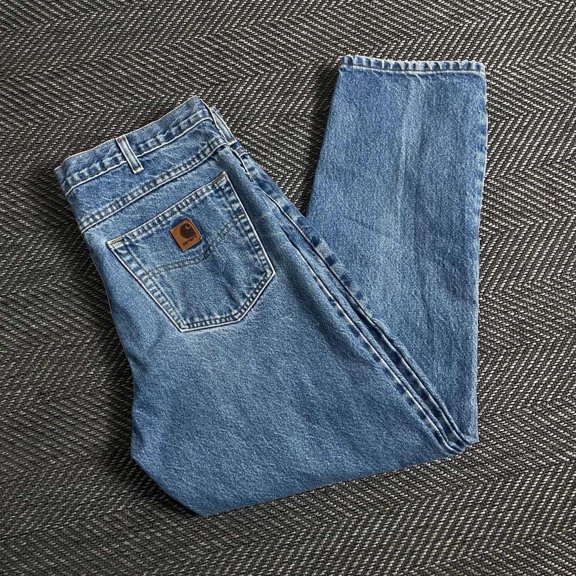 칼하트 USA 가죽패치 로고 데님 팬츠y 2859 상품이미지1