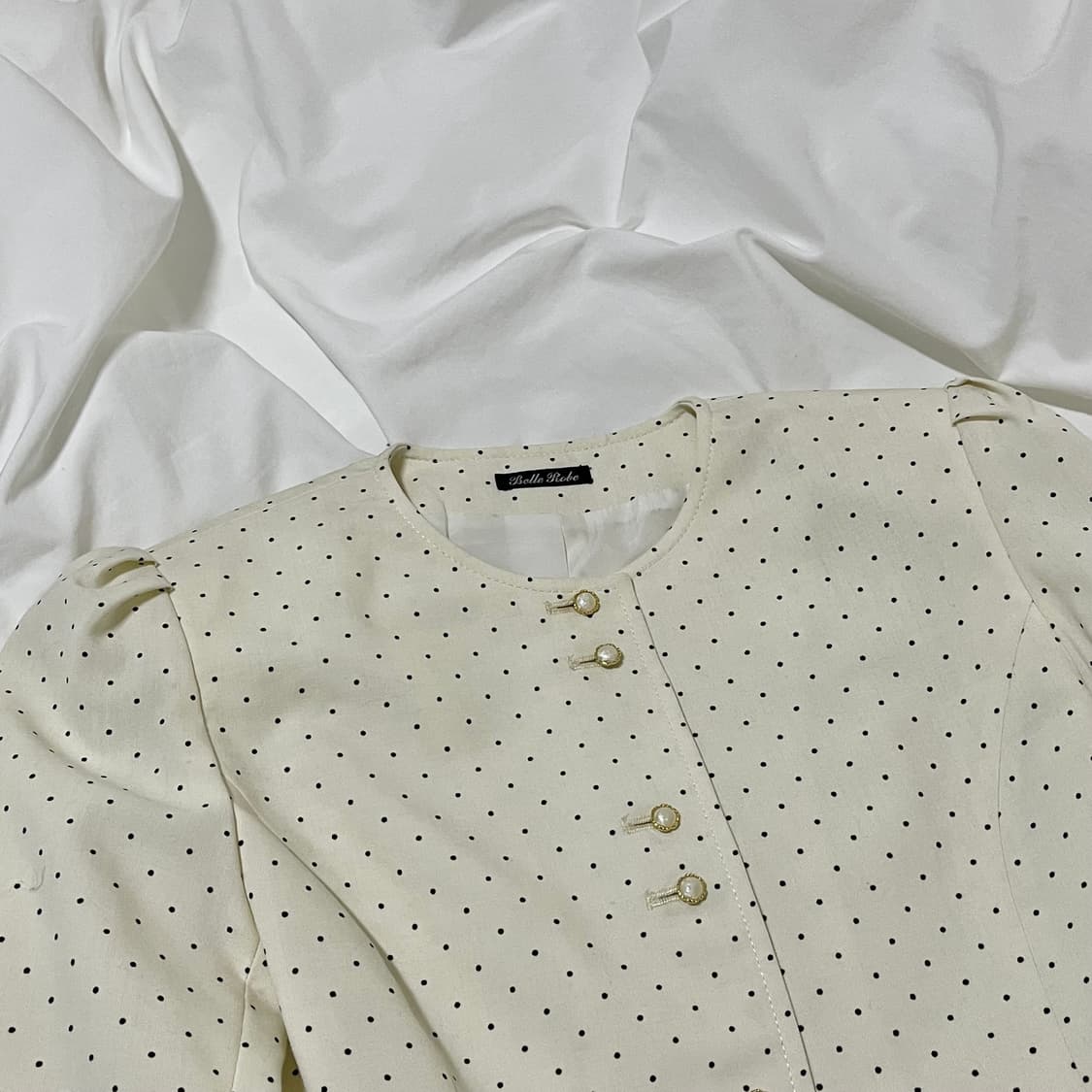 빈티지 ) 물결도트 화이트자켓 상품이미지1