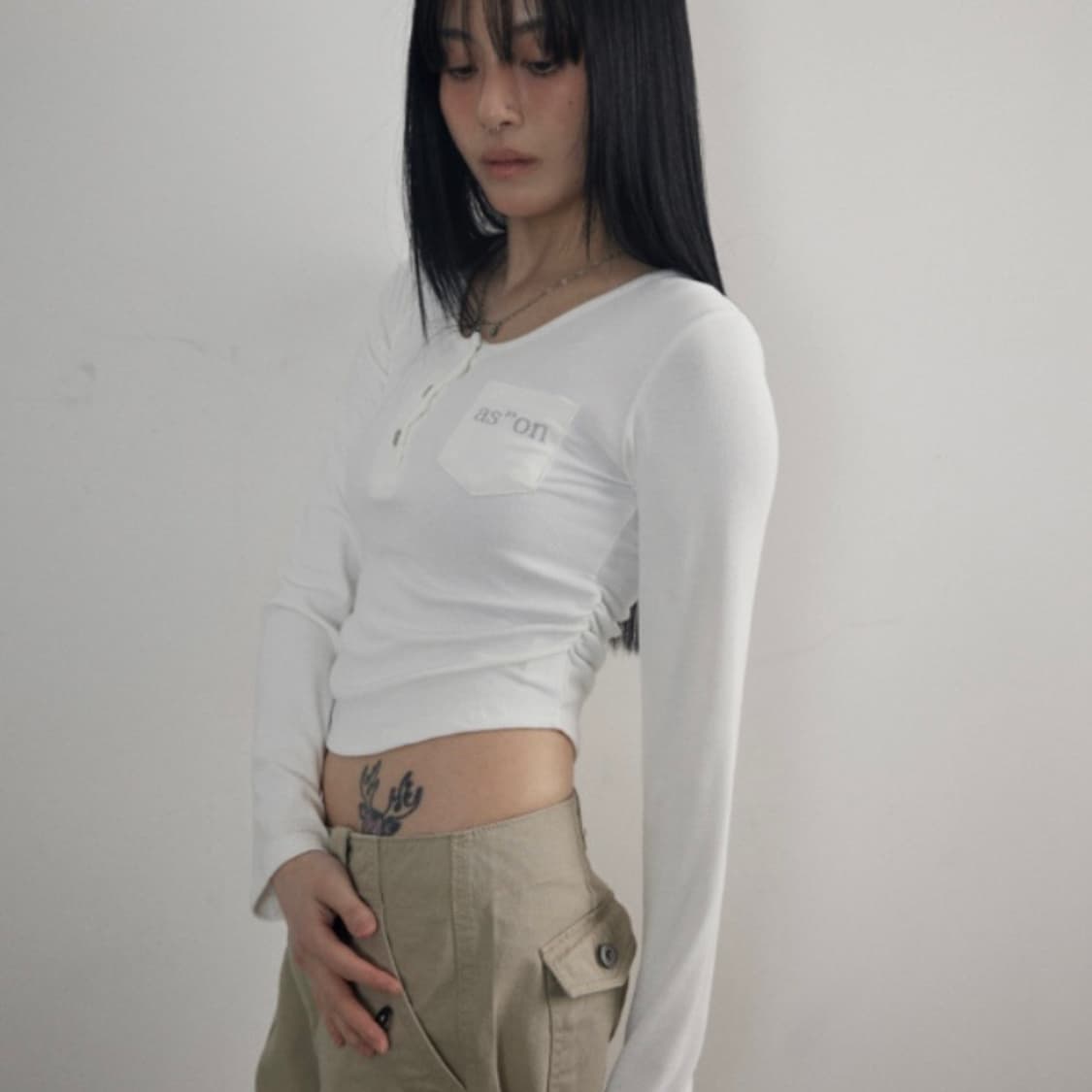 애즈온 포키 포켓티 화이트 상품이미지2