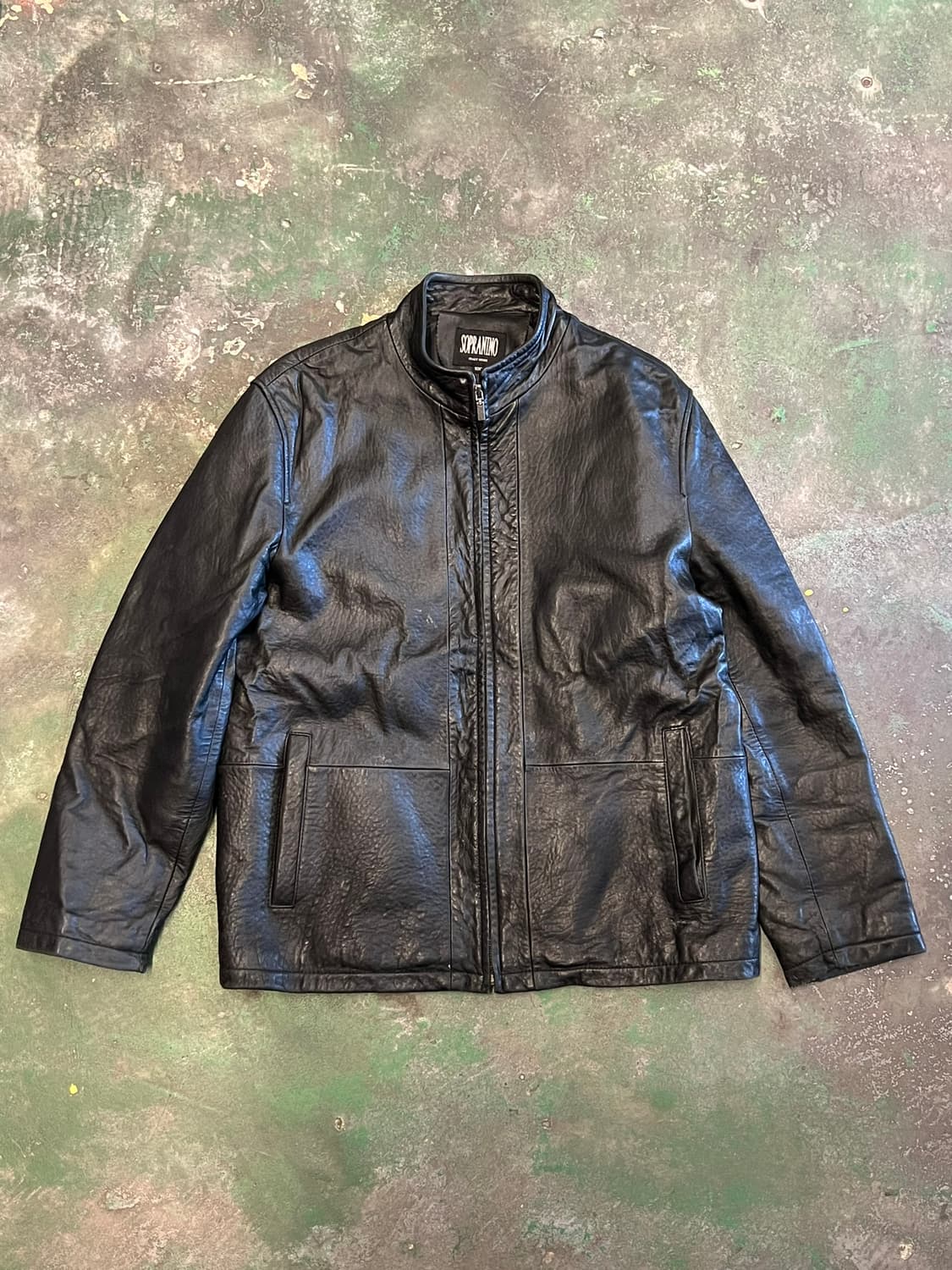 [L] 양가죽 레더 자켓 블랙 미니멀 싱글 라이더 빈티지 가죽 상품이미지1