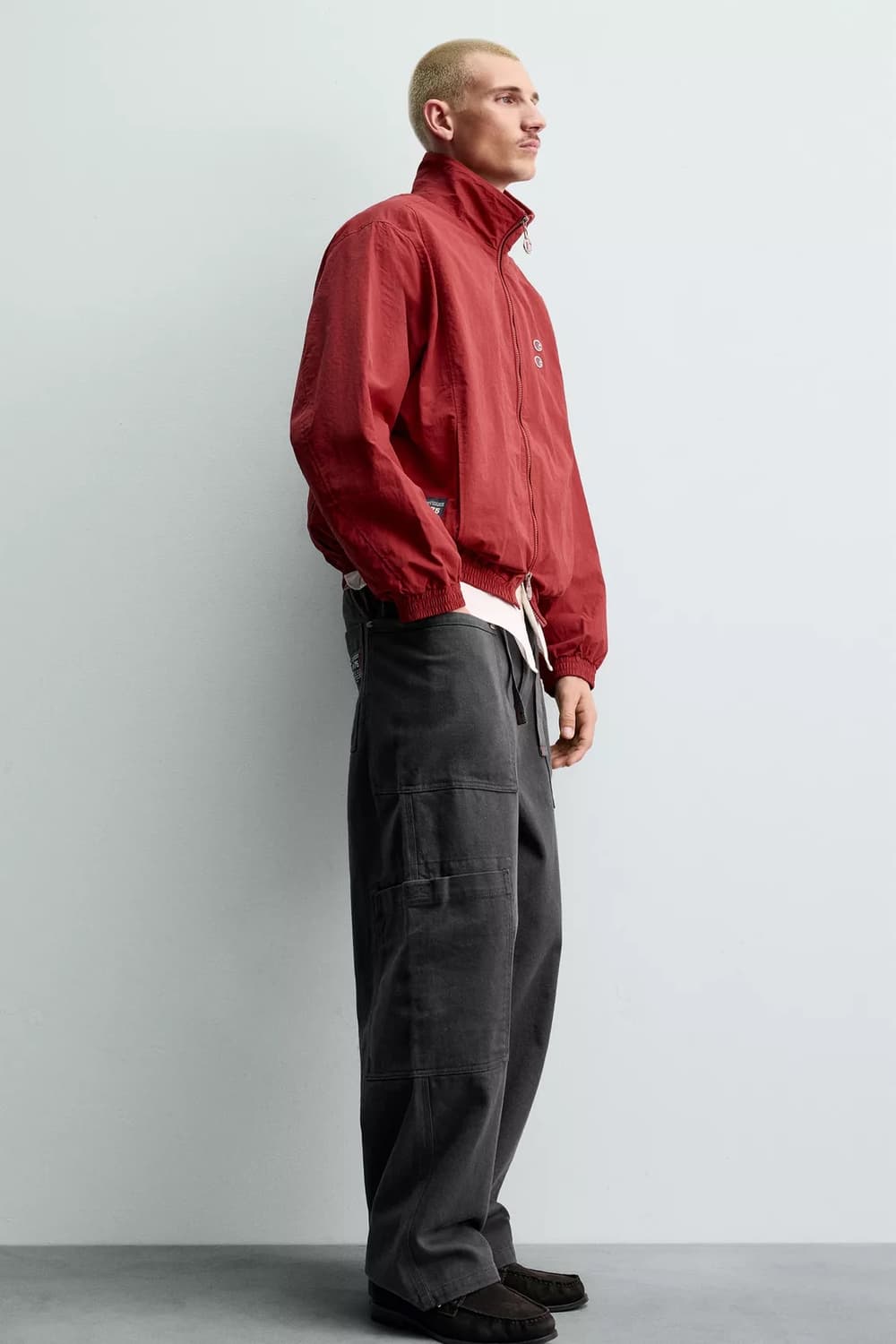 자라 x 챔피온 드로우스트링 카고 팬츠 앤트러사이트 그레이 m 상품이미지5