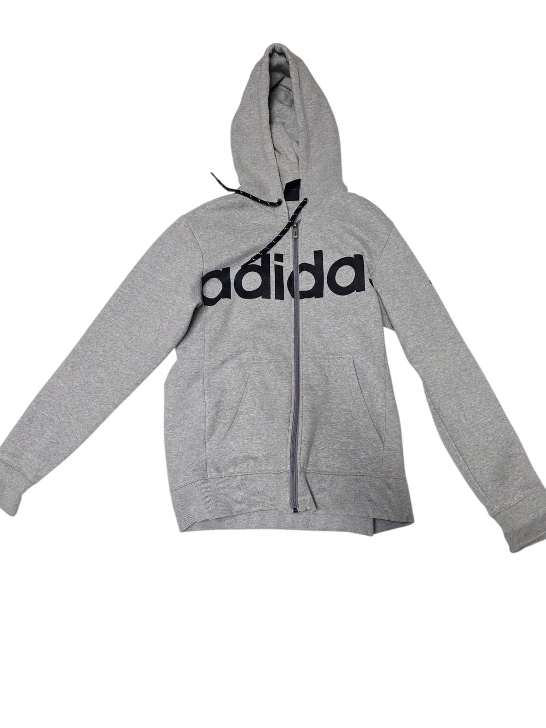 [아디다스] 빅로고 그레이 화이트 후리스 안감 기모 후드 집업 95 상품이미지1