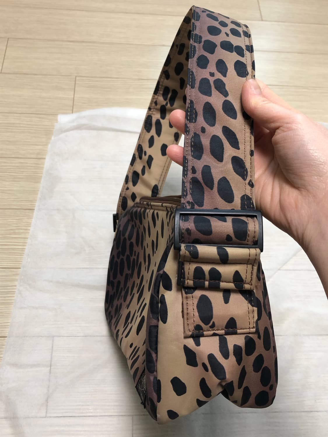 헤드포터 레오파드 사각 나일론 숄더백 핸드백 가방 상품이미지6