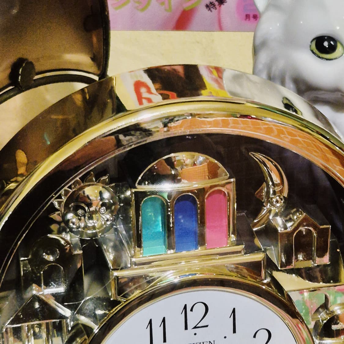 90s 시티즌 해와 달 골드돔 판타지 탁상 시계 상품이미지7