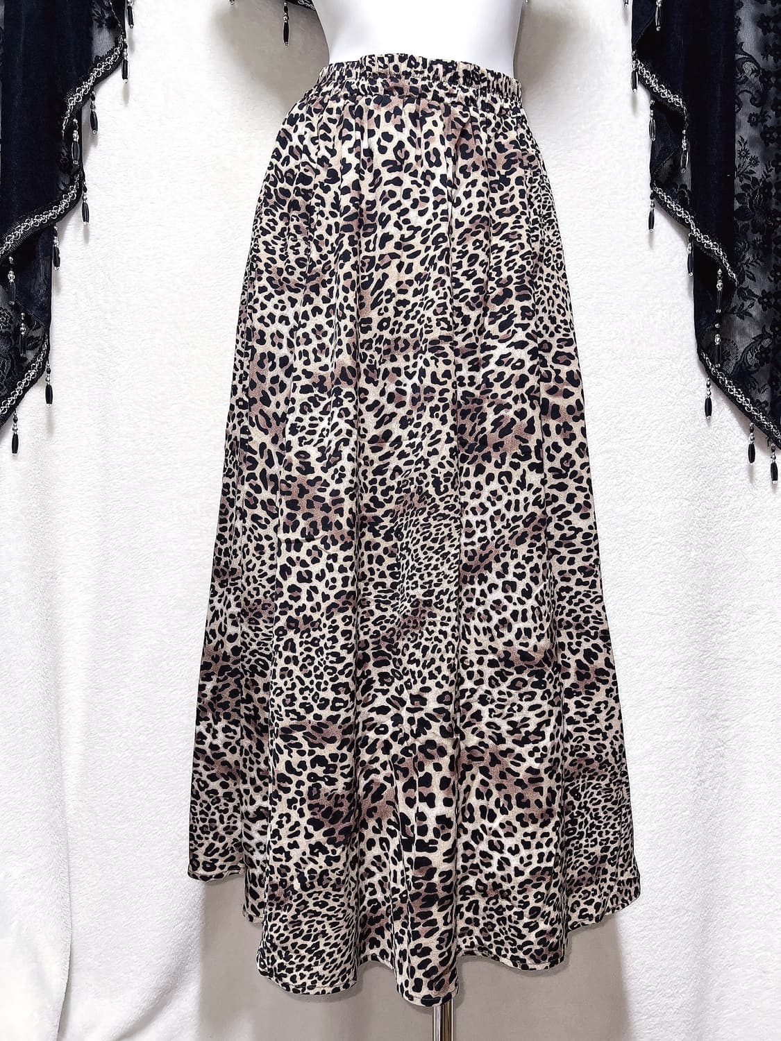 레오파드 호피 애니멀패턴 맥시롱스커트 갸루 펑크 오리엔탈 너드 그런지 상품이미지3