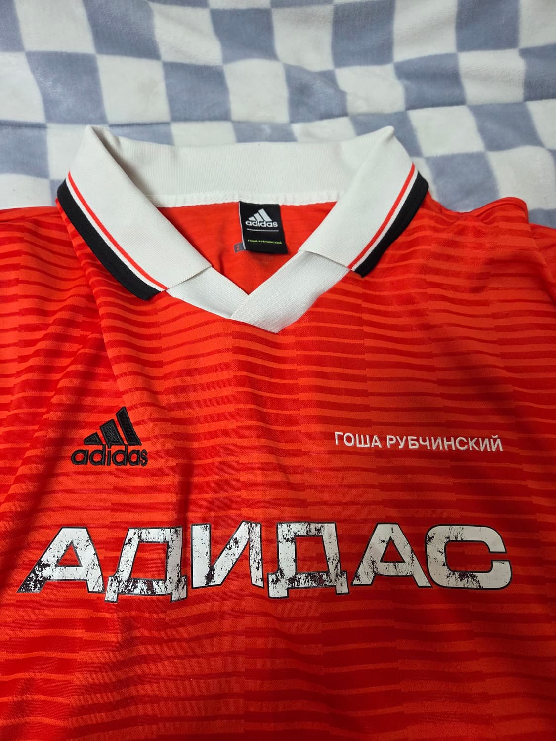 아디다스 GOSHA 고샤 루브친스키 콜라보 사커져지 카라티셔츠 레드 XL 상품이미지2