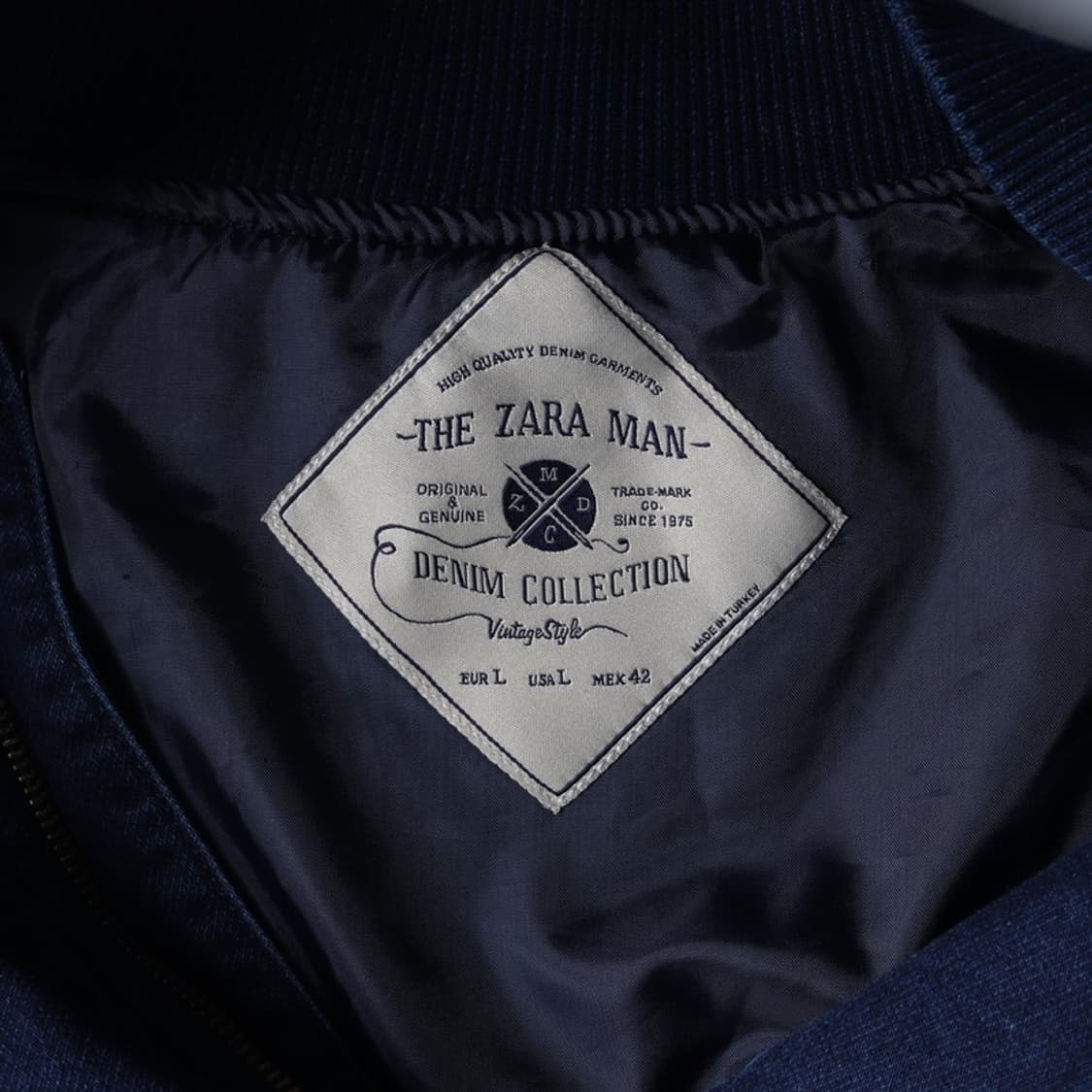 자라 맨 데님 블루종 L 상품이미지6